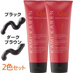 グロッシー ヘアカラー トリートメント ブラック&ダークブラウン セット 235g x2